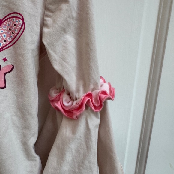NWOT Marie Nicole 3T Girls Beige Xoxo Valentine’s Day Long Sleeve Top Blouse - Picture 2 of 5